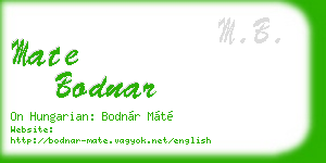 mate bodnar business card