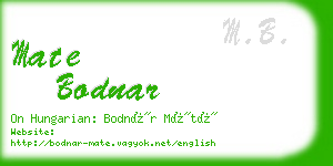 mate bodnar business card